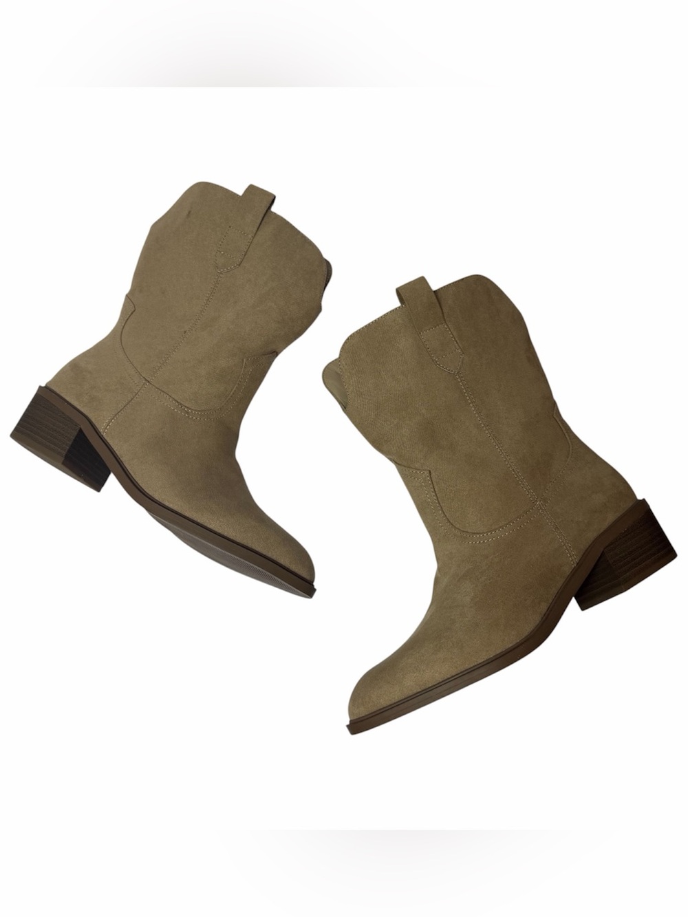 Lane Bryant Beige Wide Width Zip Up Boots Women's 7W NWT